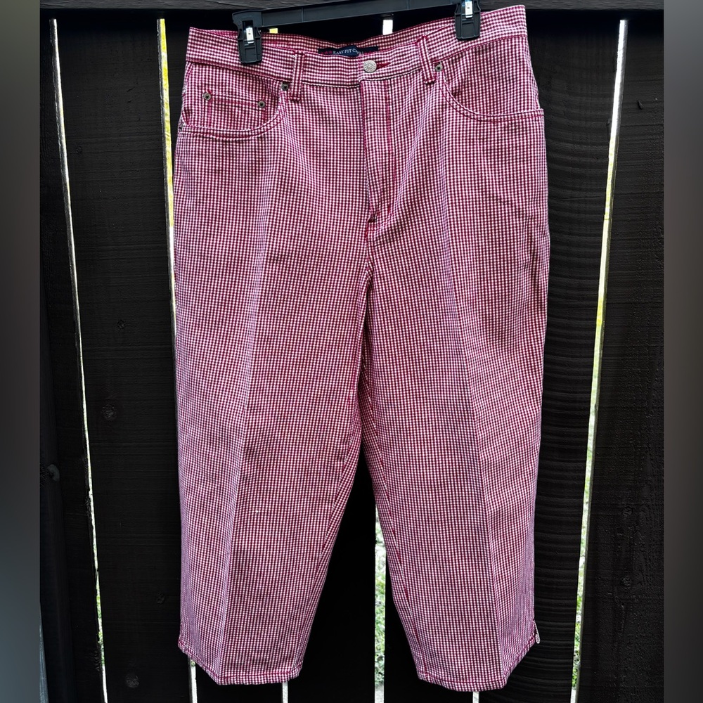 Vintage Red and White Checkered Capris